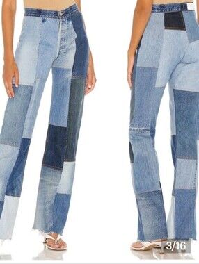 Re/Done X Levi's Amina Patchwork Women’s Jeans Sz 24